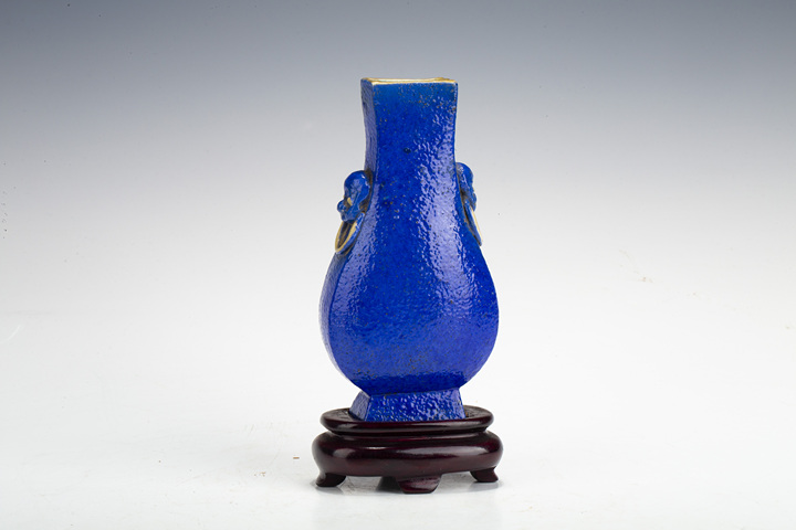 古玩陶瓷清晚·藍(lán)釉小鋪首尊真品鑒賞圖