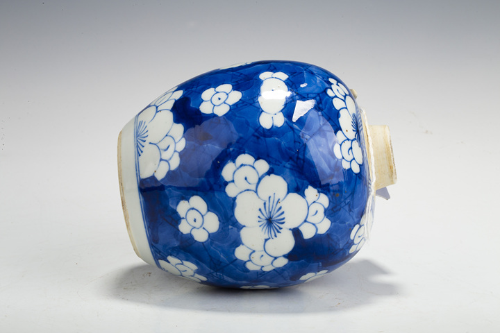 古玩陶瓷清康熙·青花冰梅紋小罐真品鑒賞圖