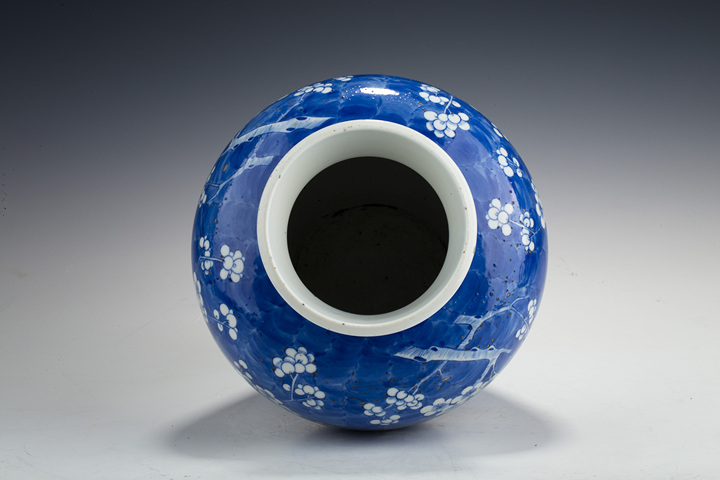 古玩陶瓷清晚·青花冰梅紋大罐真品鑒賞圖