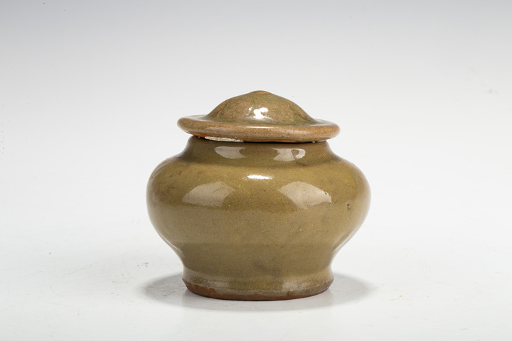 古玩陶瓷元·龍泉青釉蓋罐真品鑒賞圖