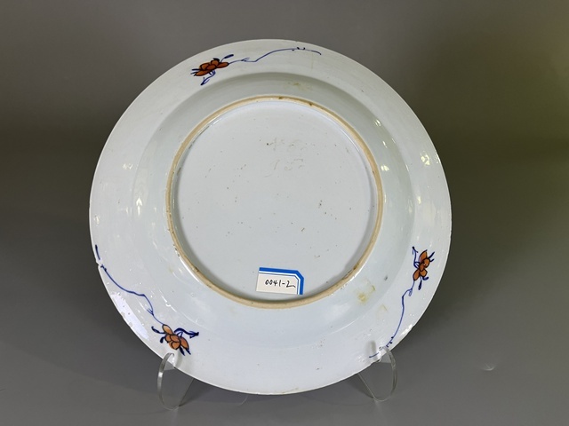 古玩陶瓷清早期·青花加彩花卉紋盤真品鑒賞圖