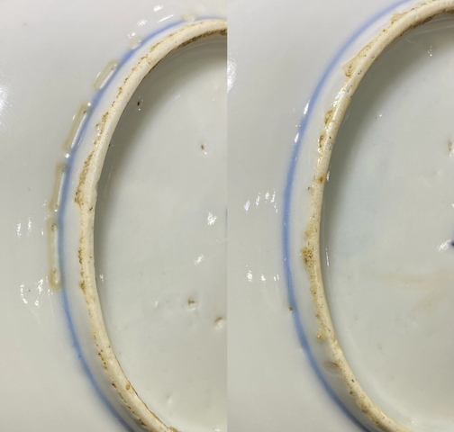 古玩陶瓷摩羯龍紋青花盤真品鑒賞圖