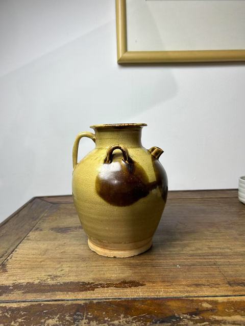 古玩陶瓷唐青釉褐斑長沙窯執壺真品鑒賞圖