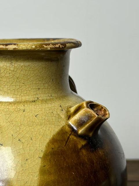古玩陶瓷唐青釉褐斑長沙窯執壺真品鑒賞圖