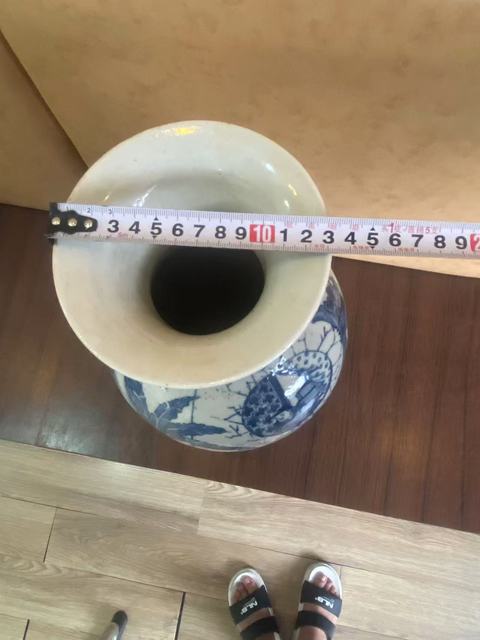 古玩陶瓷人物紋青花觀音瓶真品鑒賞圖