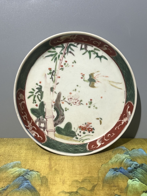 古玩陶瓷花鳥紋盤真品鑒賞圖