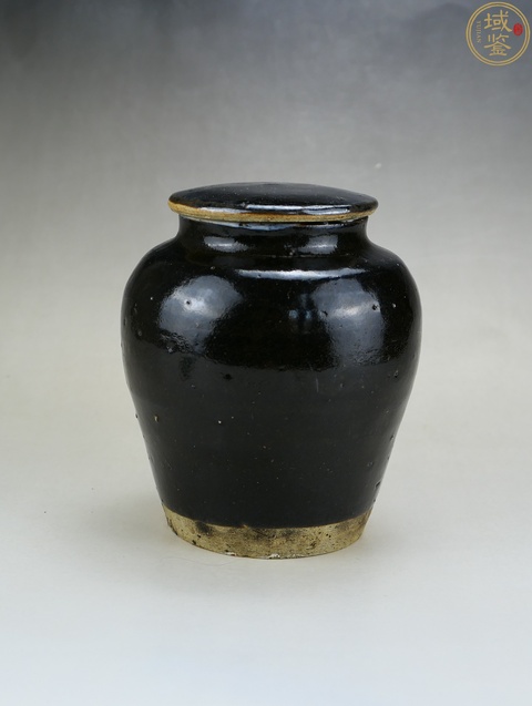 古玩陶瓷定窯系黑釉蓋罐真品鑒賞圖