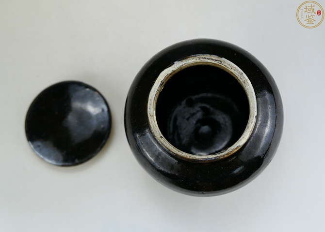 古玩陶瓷定窯系黑釉蓋罐真品鑒賞圖
