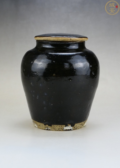 古玩陶瓷定窯系黑釉蓋罐真品鑒賞圖