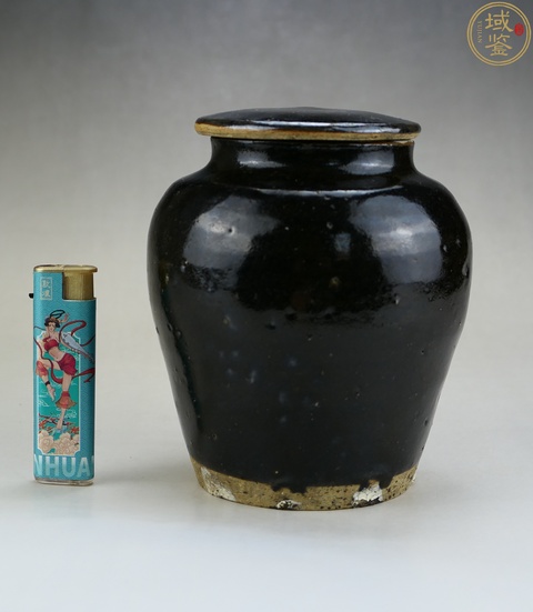 古玩陶瓷定窯系黑釉蓋罐真品鑒賞圖
