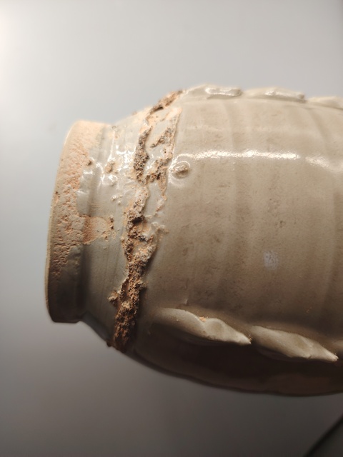古玩陶瓷將樂窯青釉多角瓶真品鑒賞圖