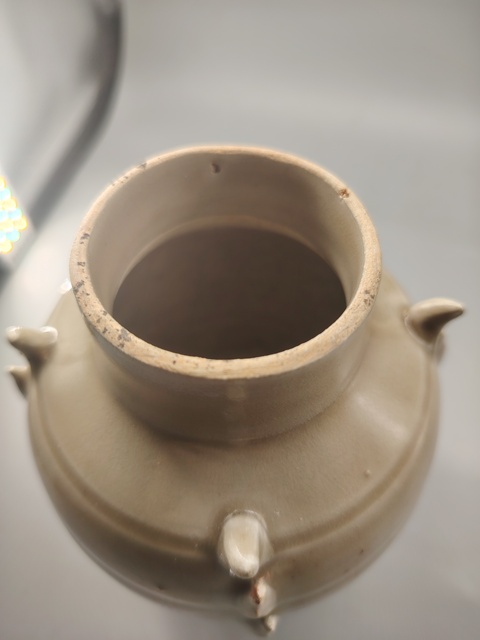 古玩陶瓷將樂窯青釉多角瓶真品鑒賞圖