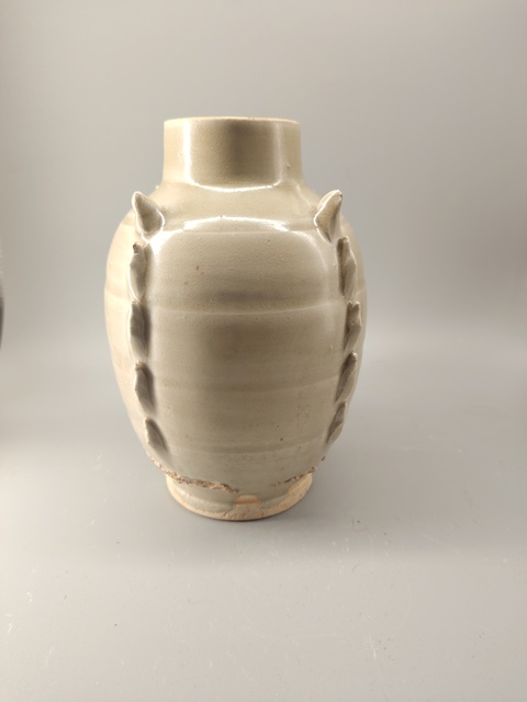 古玩陶瓷將樂窯青釉多角瓶真品鑒賞圖