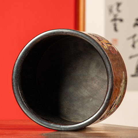 古玩雜項嵌螺鈿筆筒真品鑒賞圖