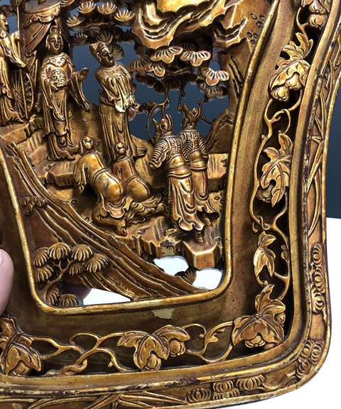 古玩陶瓷清·金漆木雕人物故事紋掛屏拍賣,當(dāng)前價格3880元