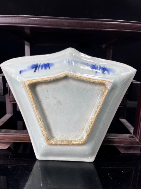 古玩陶瓷青花山水紋九子串盤真品鑒賞圖