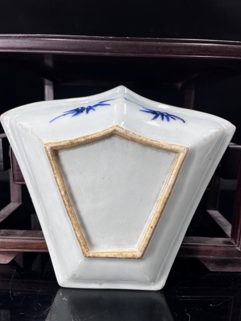古玩陶瓷青花山水紋九子串盤真品鑒賞圖