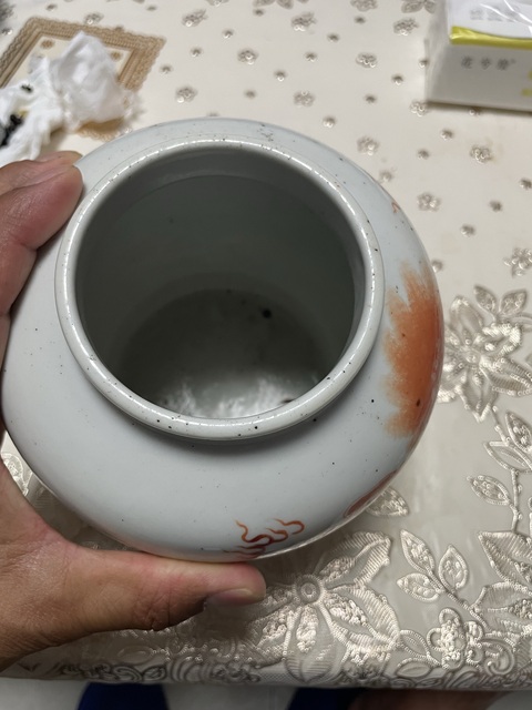 古玩陶瓷獅紋礬紅將軍罐真品鑒賞圖
