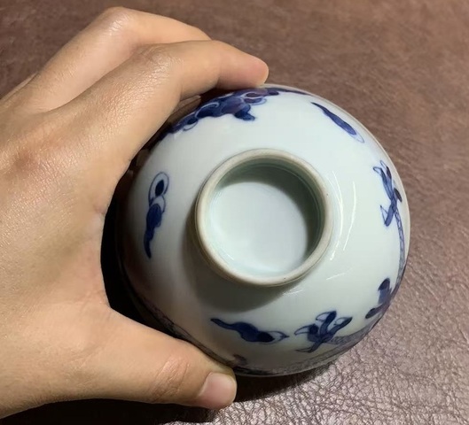古玩陶瓷青花過墻龍紋杯真品鑒賞圖