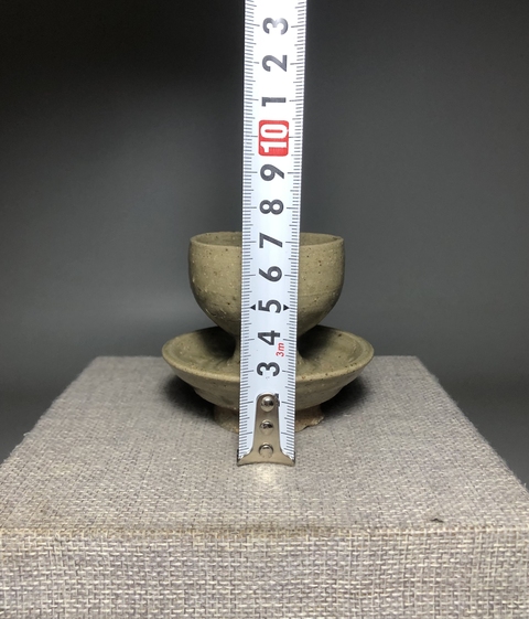 古玩陶瓷【北宋】越窯青釉連托盞【館藏級藏品】拍賣,當前價格0元