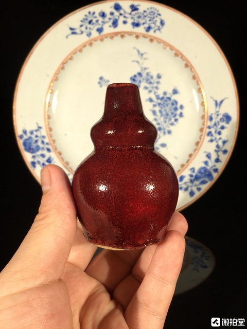 古玩陶瓷清晚期鈞紅釉小葫蘆瓶拍賣,當前價格2500元