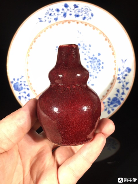 古玩陶瓷清晚期鈞紅釉小葫蘆瓶拍賣,當前價格2500元