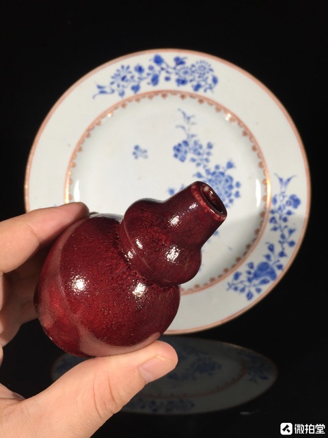 古玩陶瓷清晚期鈞紅釉小葫蘆瓶拍賣,當前價格2500元