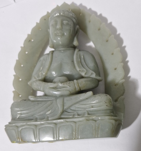 古玩玉器天然和田玉佛真品鑒賞圖