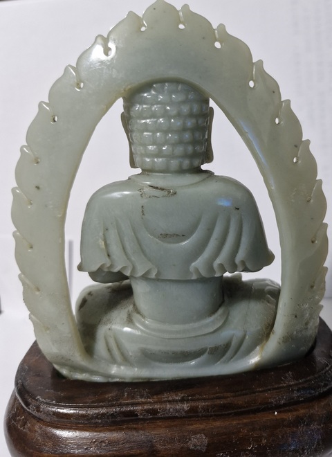 古玩玉器天然和田玉佛真品鑒賞圖