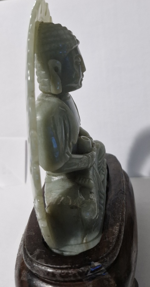 古玩玉器天然和田玉佛真品鑒賞圖