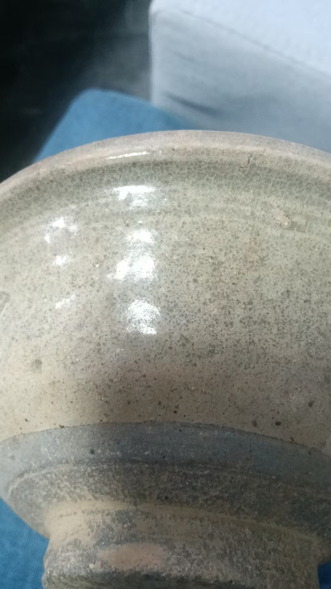 古玩陶瓷 龍泉窯系青釉澀圈圈足疊燒工藝碗真品鑒賞圖