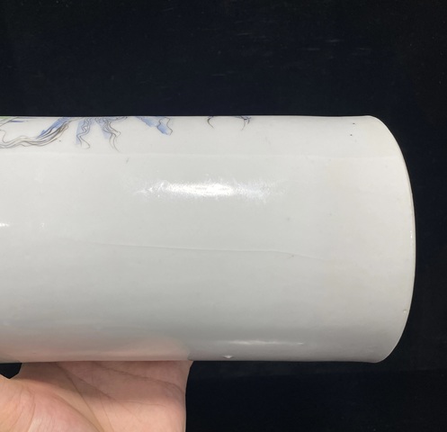 古玩陶瓷粉彩麒麟送子人物故事帽筒拍賣,當前價格688元