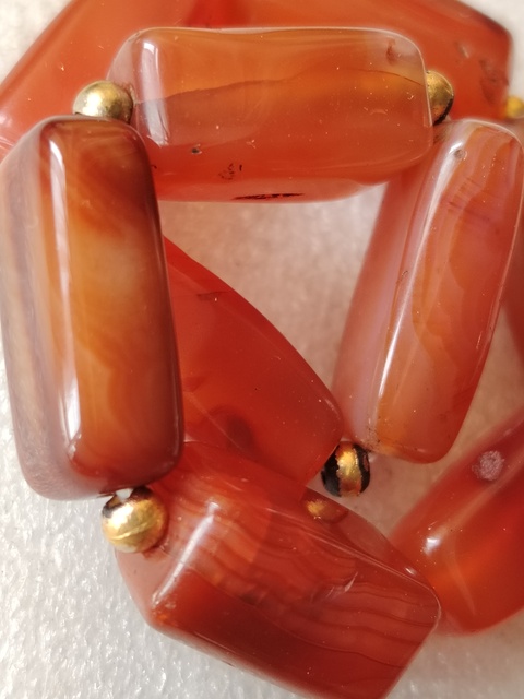 古玩玉器天然紅瑪瑙珠串真品鑒賞圖