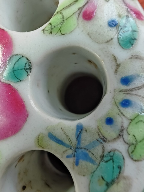 古玩陶瓷民國粉彩百花花插真品鑒賞圖