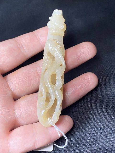 古玩玉器清代和田玉雕“蒼龍教子”帶鉤拍賣(mài),當(dāng)前價(jià)格15000元