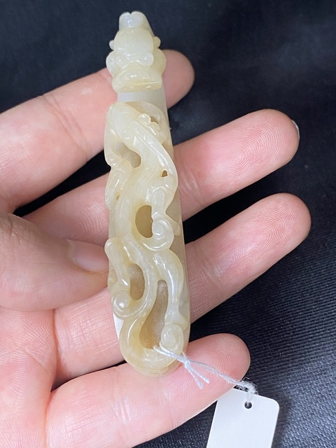 古玩玉器清代和田玉雕“蒼龍教子”帶鉤拍賣(mài),當(dāng)前價(jià)格15000元