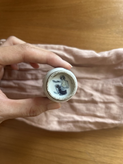 古玩陶瓷清中晚·青花釉里紅鐘馗人物紋鼻煙壺 真品鑒賞圖
