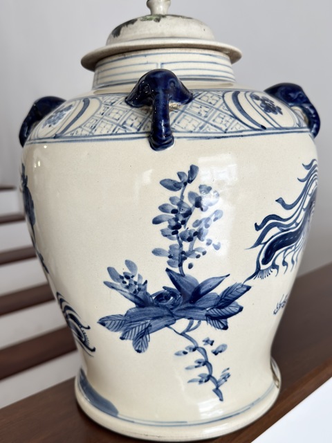 古玩陶瓷青花四系將軍罐真品鑒賞圖