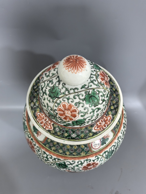 古玩陶瓷五彩將軍罐真品鑒賞圖