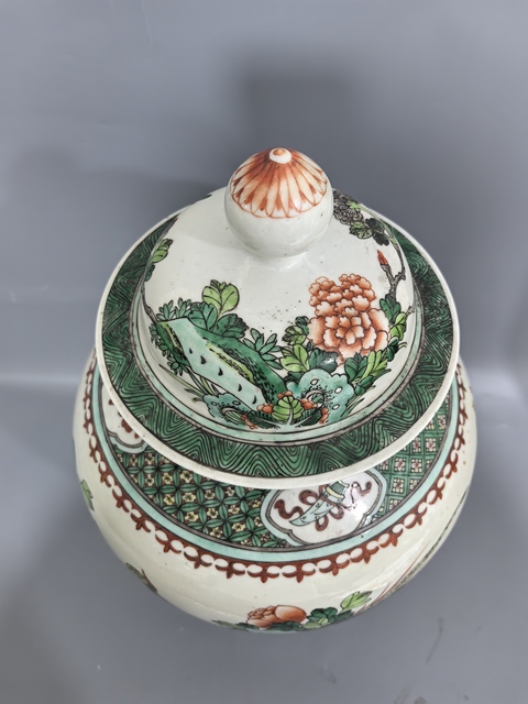 古玩陶瓷五彩花鳥將軍罐真品鑒賞圖