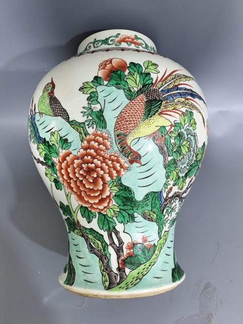 古玩陶瓷五彩花鳥將軍罐真品鑒賞圖