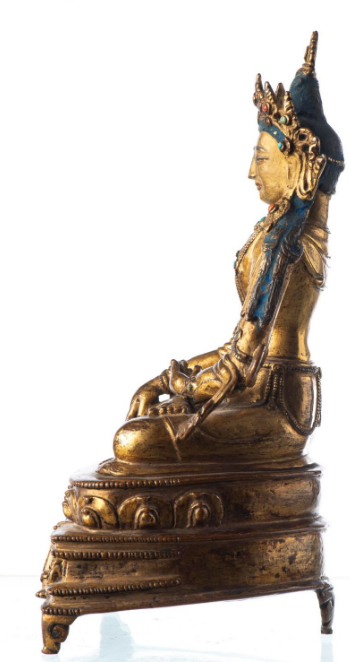古玩銅器寶冠釋迦牟尼佛真品鑒賞圖
