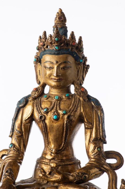 古玩銅器寶冠釋迦牟尼佛真品鑒賞圖