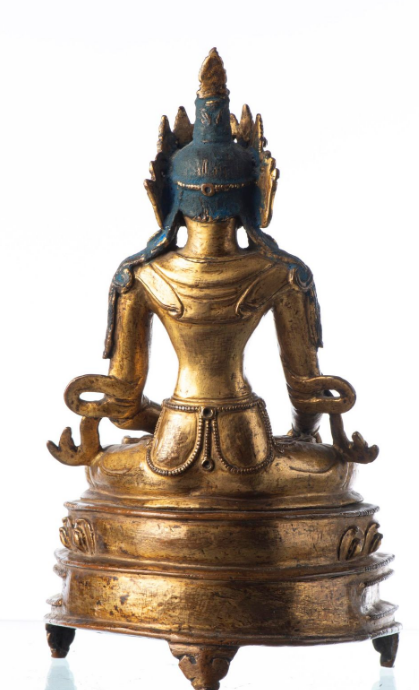 古玩銅器寶冠釋迦牟尼佛真品鑒賞圖