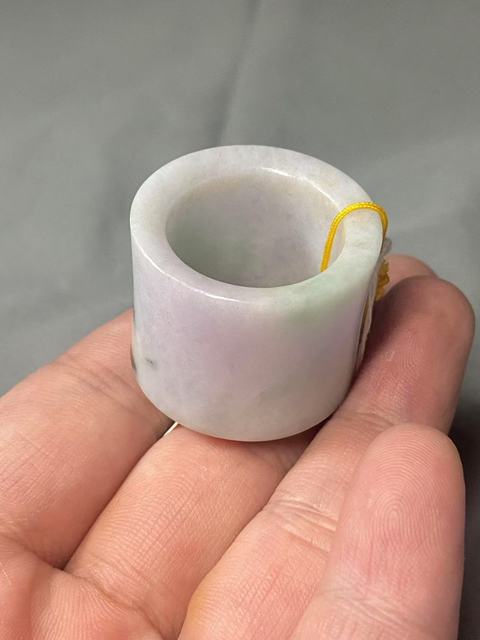 古玩玉器翡翠雕“素紋扳指”真品鑒賞圖