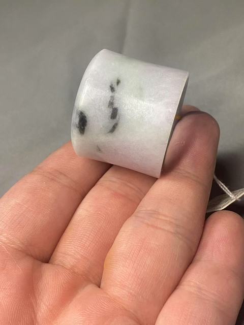 古玩玉器翡翠雕“素紋扳指”真品鑒賞圖
