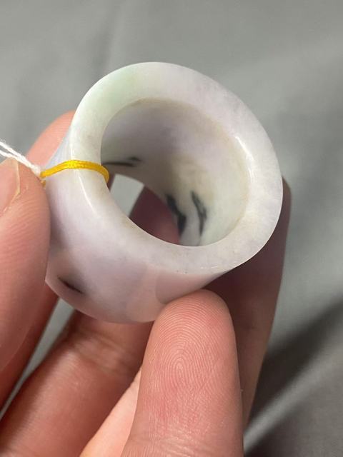 古玩玉器翡翠雕“素紋扳指”真品鑒賞圖