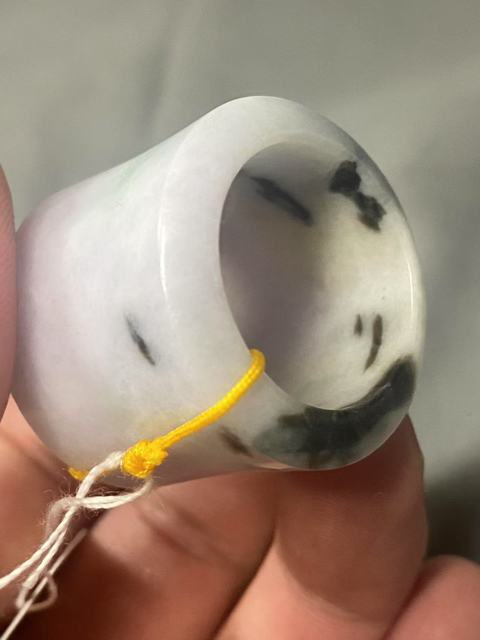 古玩玉器翡翠雕“素紋扳指”真品鑒賞圖