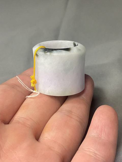 古玩玉器翡翠雕“素紋扳指”真品鑒賞圖