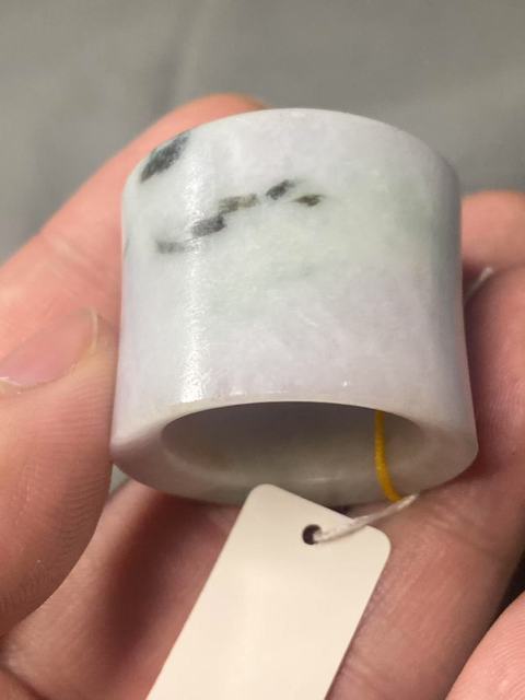 古玩玉器翡翠雕“素紋扳指”真品鑒賞圖